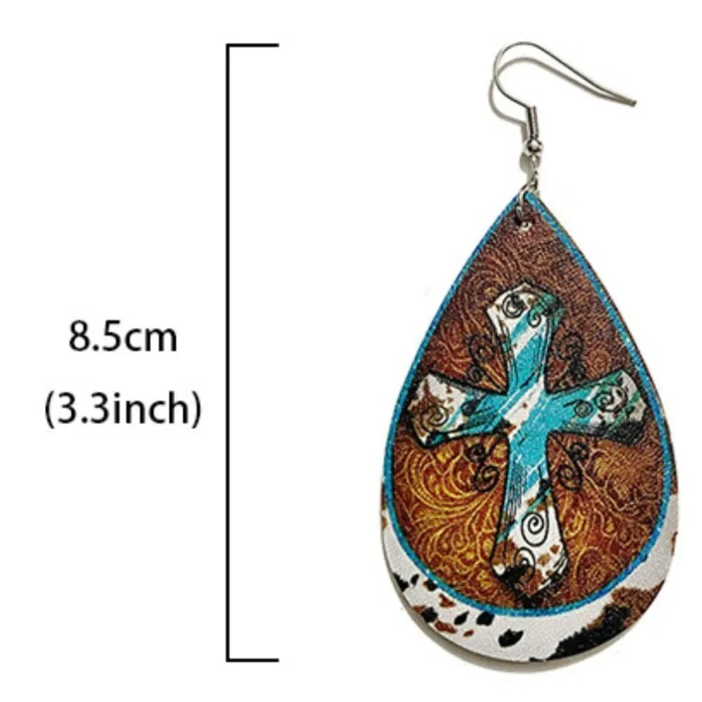 3For$20 Western Teardrop Bohemian Faith Inspired Earrings